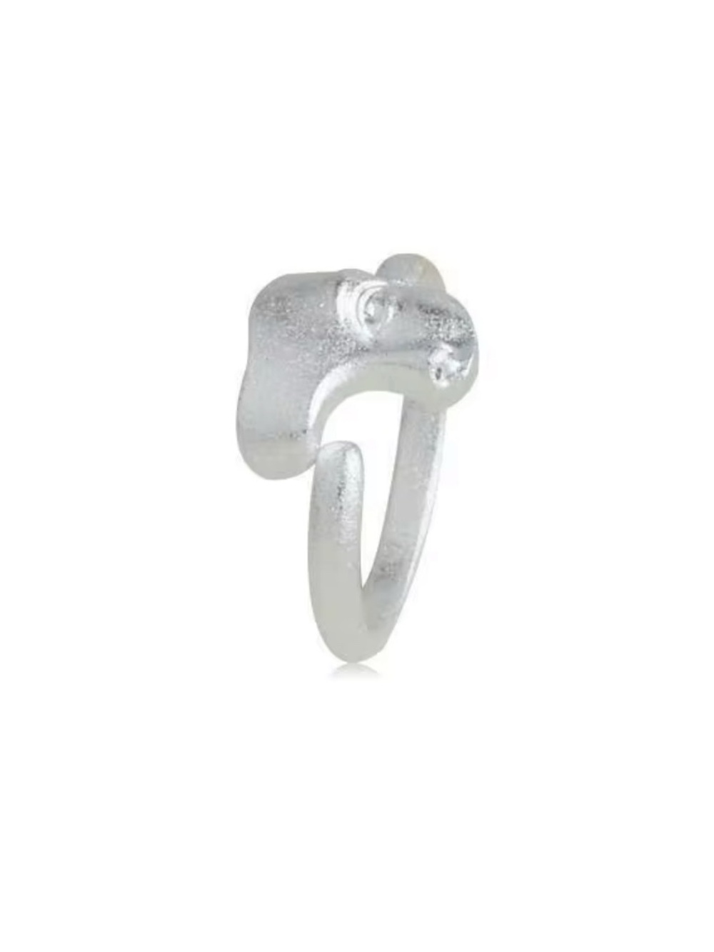 Abstract Sculptural Silver Face Ring - Picture 3 of 4